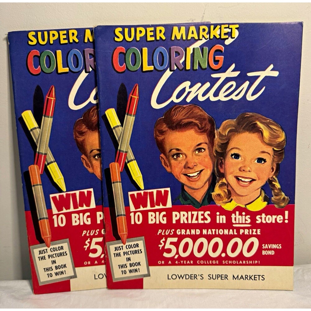 Lowder's Super Markets 1954 Super Market Coloring Contest Advertising books